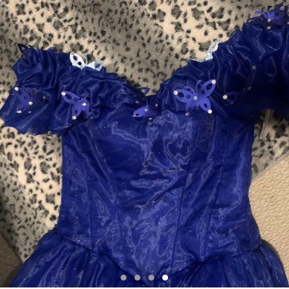 Deep blue sparkly princess/fairy prom/event gown - Picture 2 of 13